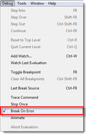 Break on Error